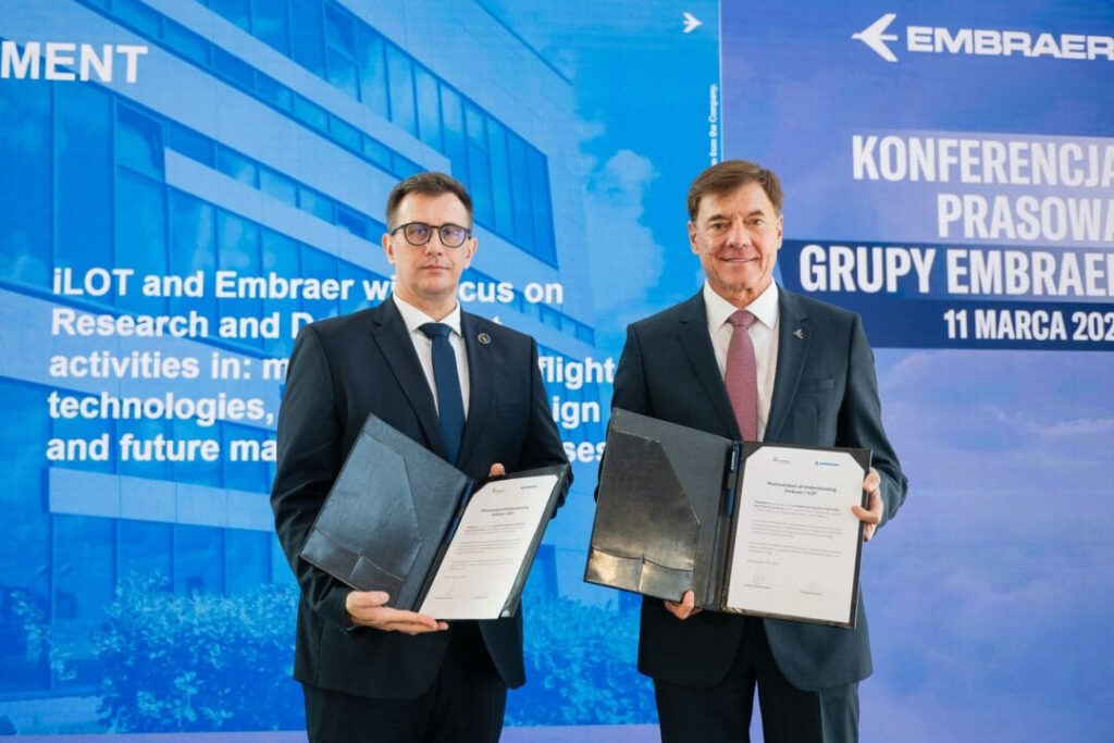 Embraer and łukasiewicz-ilot sign agreement to promote aircraft technologies